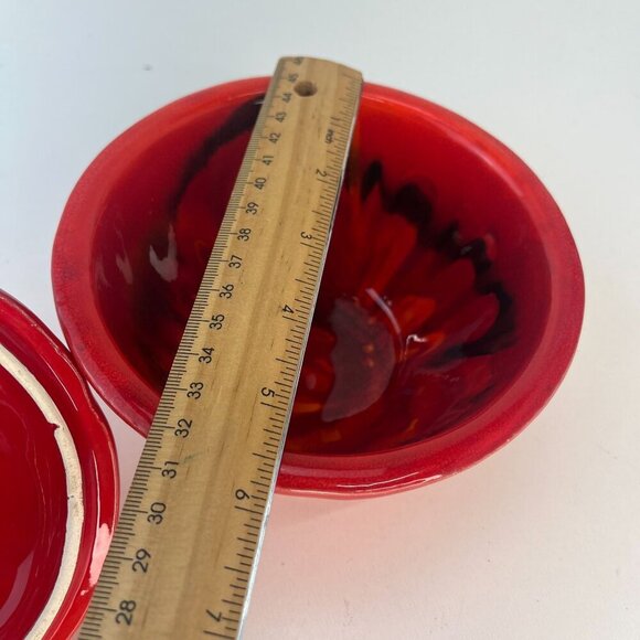 California Pottery Original 255 2500 Lava Drip Glaze Lidded Candy Dish Bowl - Picture 6 of 10